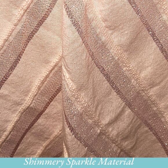 LANEBRYANT Plus Size Women's Sleeveless Striped Shimmery Pink Tank Top - Picture 7 of 13